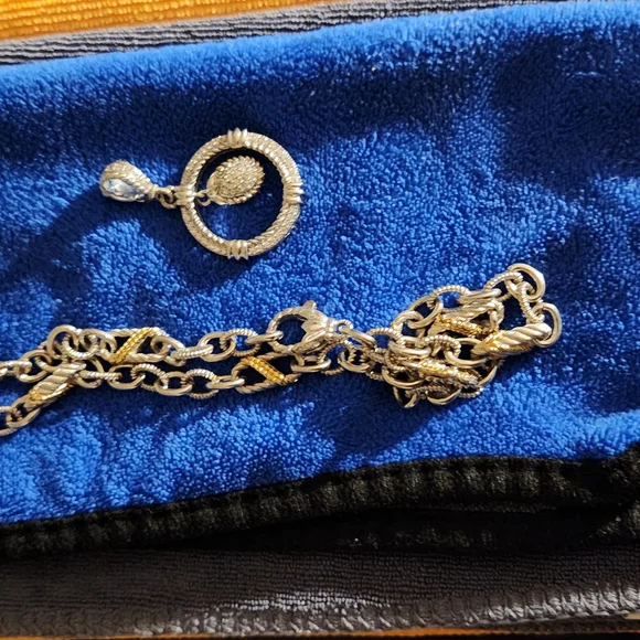 Judith Ripka Silver/ Gold 18in Heavy Chain Necklace - Picture 12 of 13